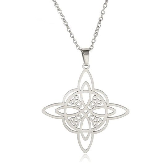 Collar Nudo de Bruja con Trisquel Celta Acero Inoxidable
